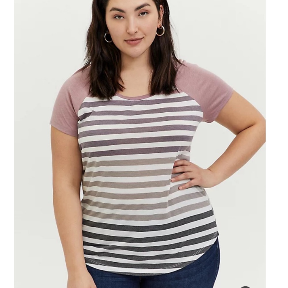 RAGLAN TEE FEATHERLIGHT SLUB MULTI STRIPE
